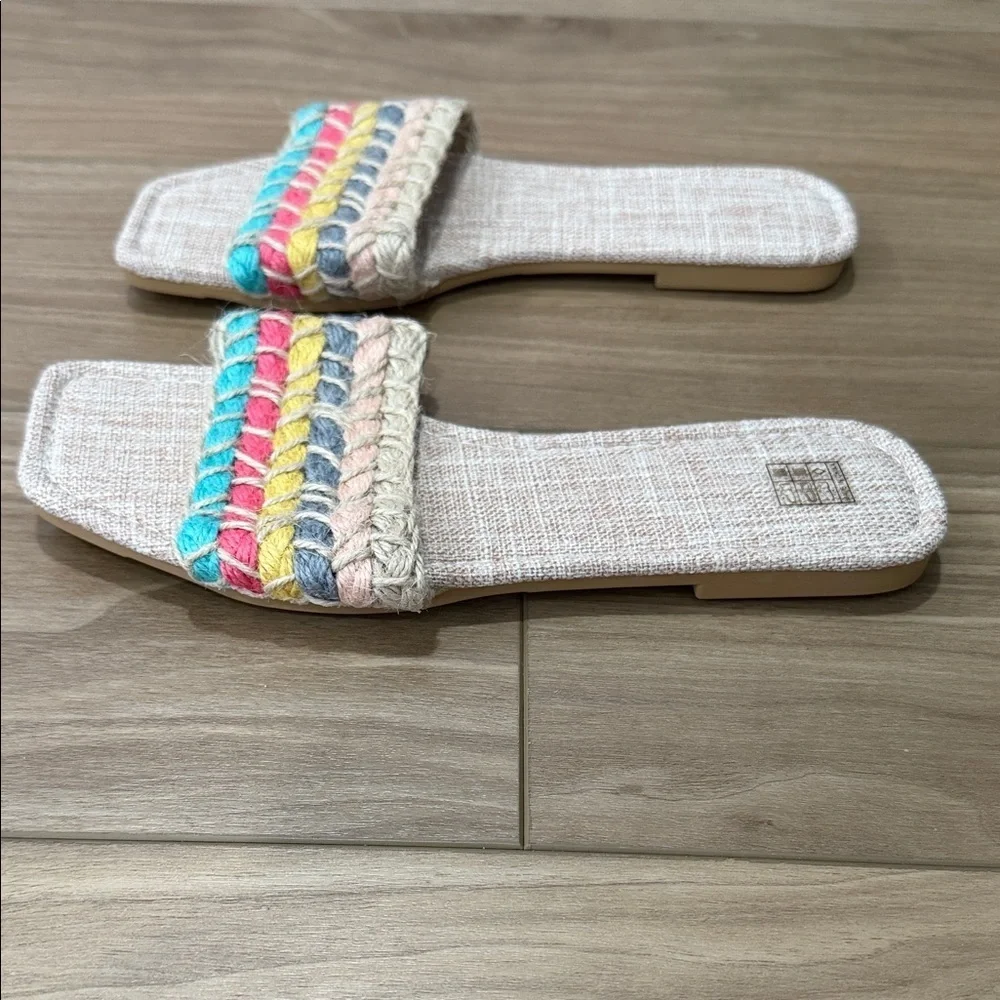 Colorful Woven Slide Sandals